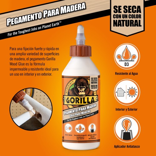 COLA BLANCA PARA MADERA GORILLA ( D3 ) 532 ml.